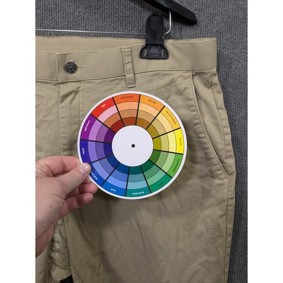 Fabletics The High Side Pants Mens 34x27 Chinos Khaki Stretch Tan Flat Front - Picture 3 of 11